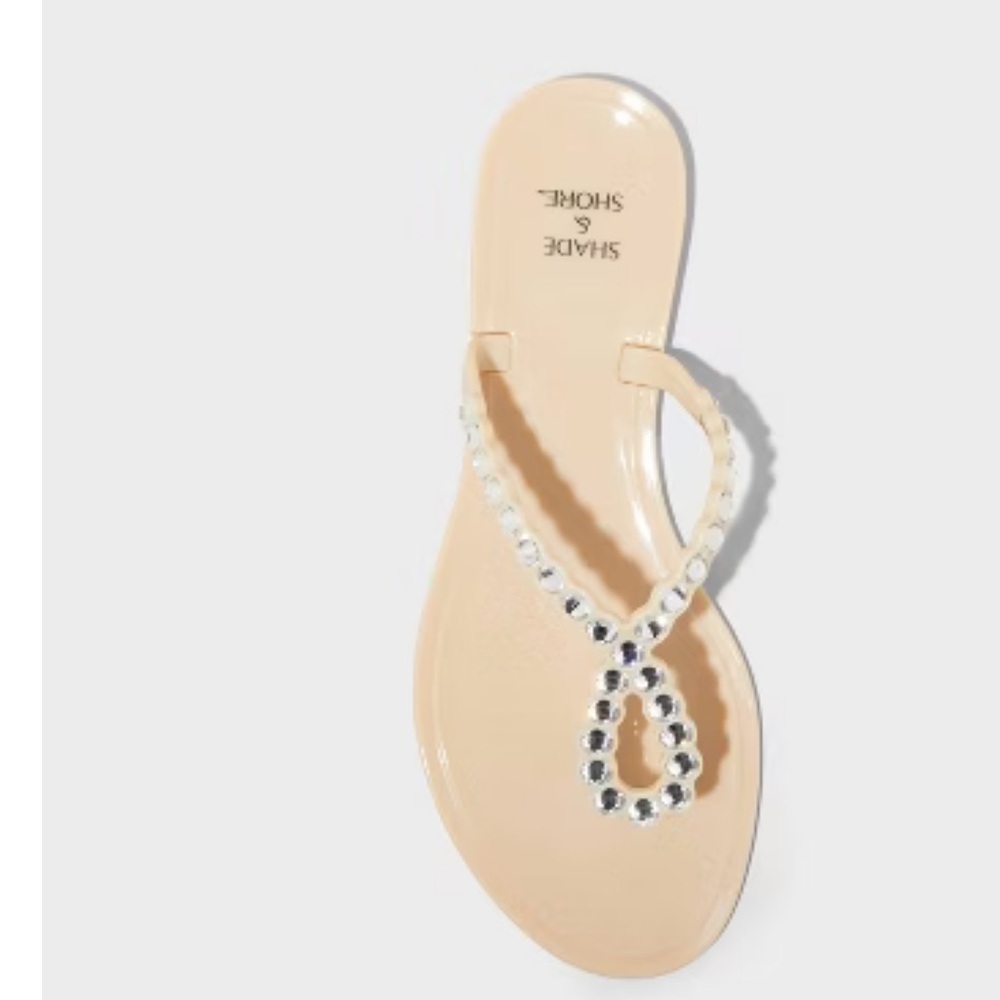 Shade & Shore Women's Tan Uella Jelly Sandals With Rhinestone Accents -Various — image 5 of 5